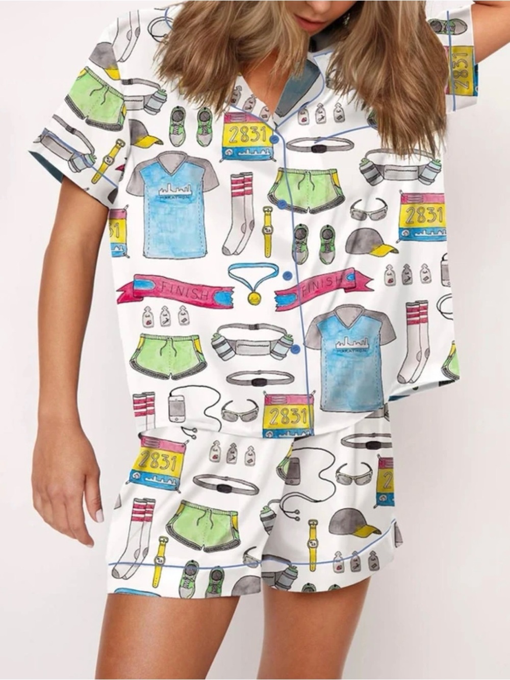 Sheshow Marathon Running Gear Pajama Set-L